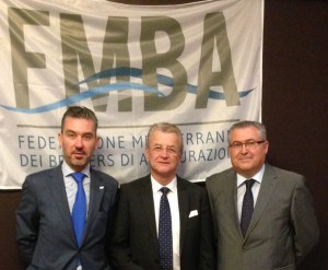 D. Antonio Rodríguez Gándara, Vicepresidente de ACSA; el Sr. Jacques Cessac, Presidente de la FMBA; y D. Sebastián Cordero Salas, Presidente de ACSA